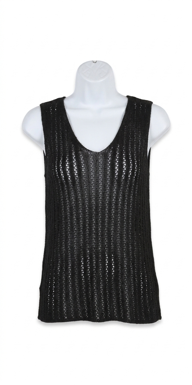 NEW GIGI MODA positano mesh tank top in black